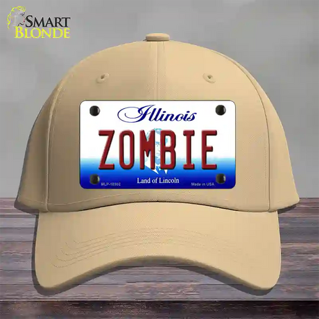 Zombie Illinois Novelty License Plate Hat Cotton / Khaki