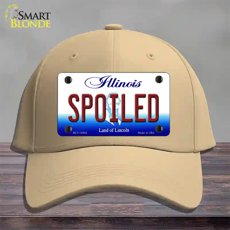 Spoiled Illinois Novelty License Plate Hat Cotton / Khaki