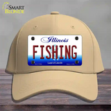 Fishing Illinois Novelty License Plate Hat Cotton / Khaki