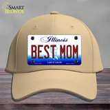 Best Mom Illinois Novelty License Plate Hat Cotton / Khaki