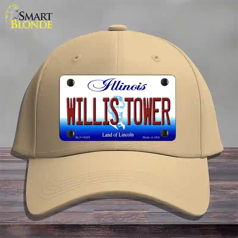 Willis Tower Illinois Novelty License Plate Hat Cotton / Khaki