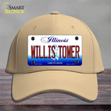 Willis Tower Illinois Novelty License Plate Hat Cotton / Khaki