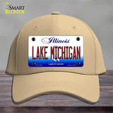 Lake Michigan Illinois Novelty License Plate Hat Cotton / Khaki