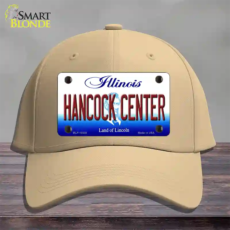 Hancock Center Illinois Novelty License Plate Hat Cotton / Khaki