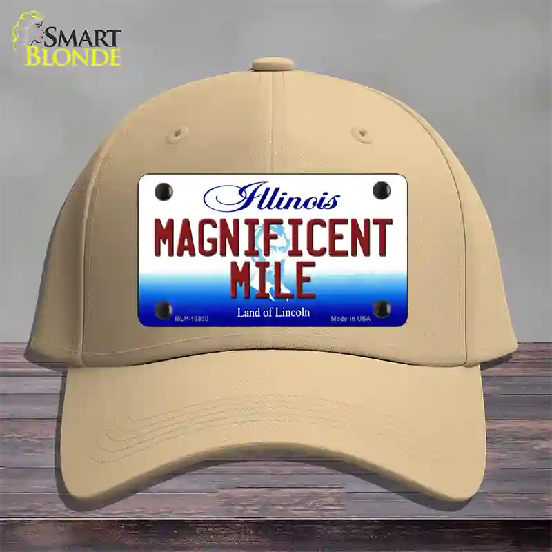 Magnificent Mile Illinois Novelty License Plate Hat Cotton / Khaki