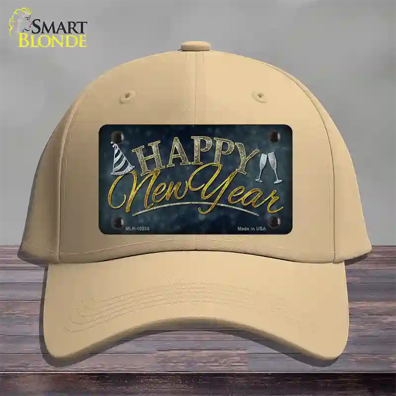 Happy New Year Novelty License Plate Hat Cotton / Khaki