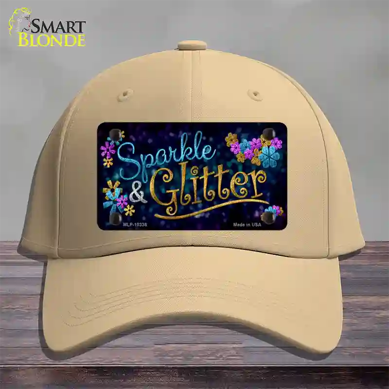 Sparkle And Glitter Novelty License Plate Hat Cotton / Khaki