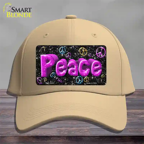 Peace Novelty License Plate Hat Cotton / Khaki