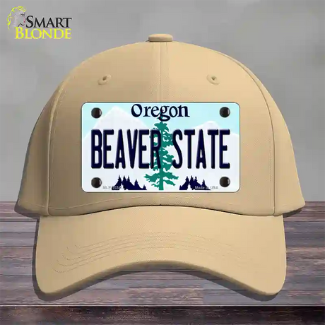 Beaver State Oregon Novelty License Plate Hat Cotton / Khaki