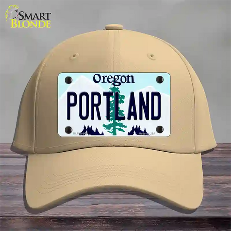 Portland Oregon Novelty License Plate Hat Cotton / Khaki