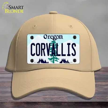 Corvallis Oregon Novelty License Plate Hat Cotton / Khaki