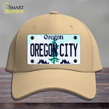 Oregon City Oregon Novelty License Plate Hat Cotton / Khaki