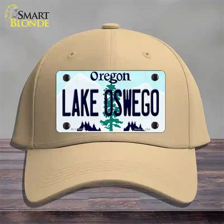 Lake Oswego Oregon Novelty License Plate Hat Cotton / Khaki