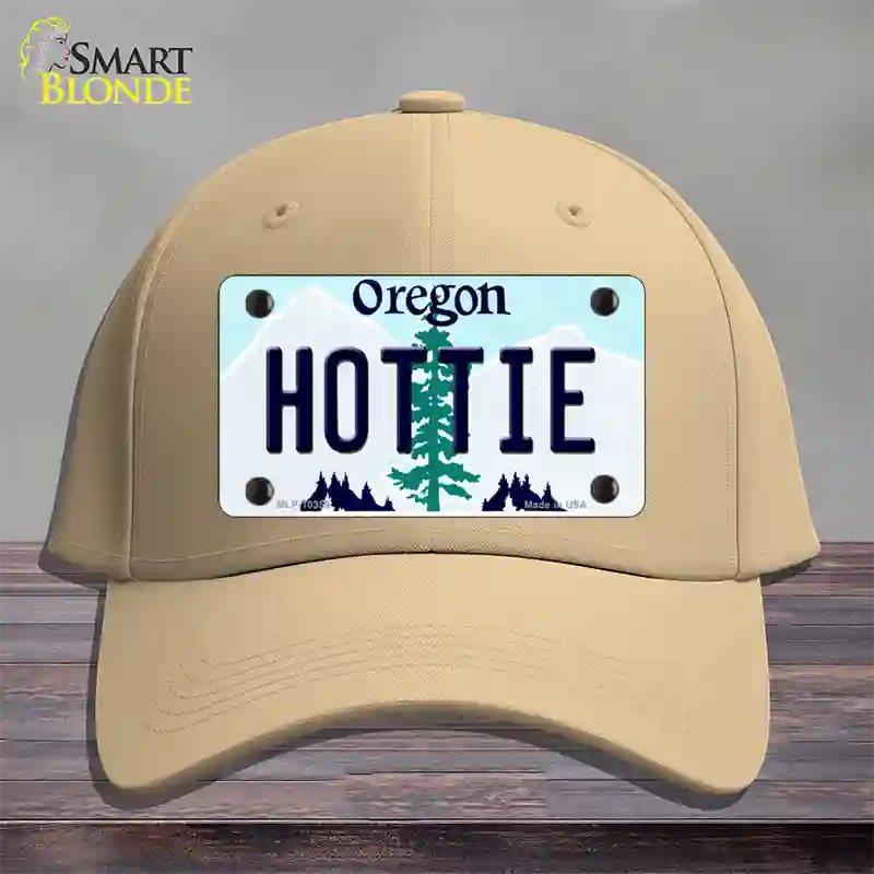 Hottie Oregon Novelty License Plate Hat Cotton / Khaki