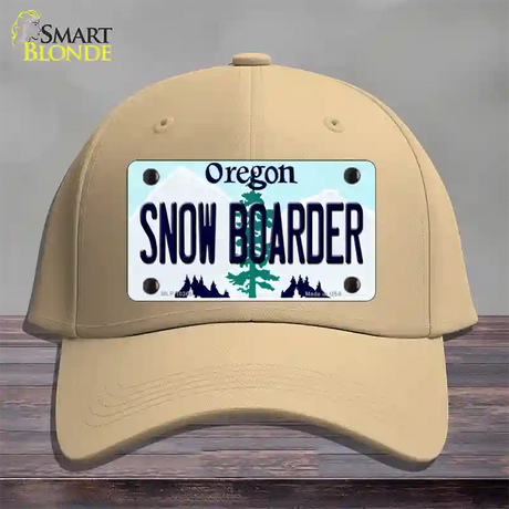 Snow Boarder Oregon Novelty License Plate Hat Cotton / Khaki