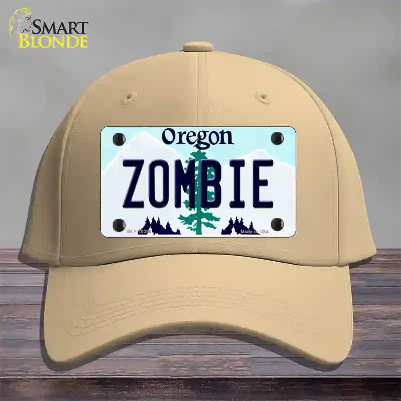 Zombie Oregon Novelty License Plate Hat Cotton / Khaki