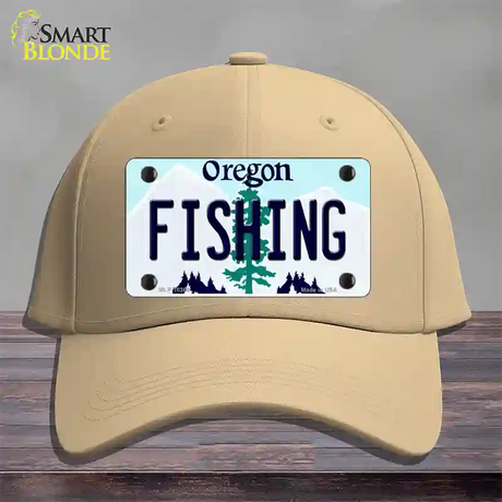 Fishing Oregon Novelty License Plate Hat Cotton / Khaki