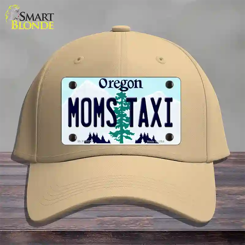 Moms Taxi Oregon Novelty License Plate Hat Cotton / Khaki