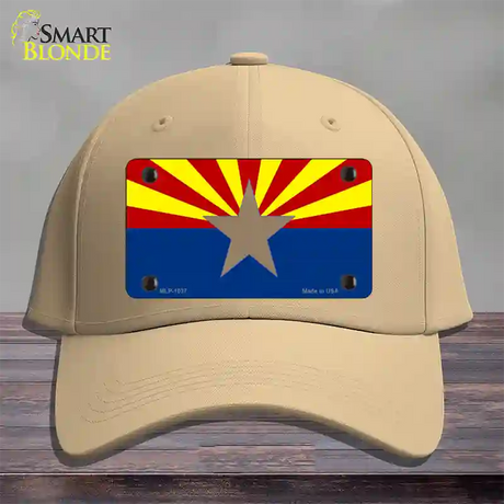 Arizona Big Star State Flag Novelty License Plate Hat Cotton / Khaki