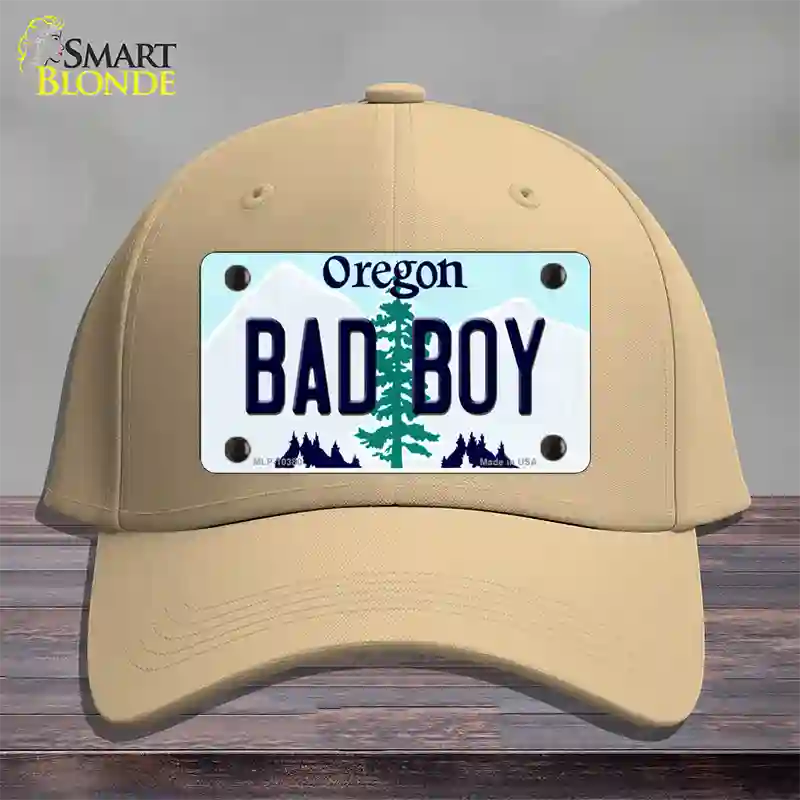 Bad Boy Oregon Novelty License Plate Hat Cotton / Khaki