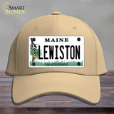 Lewiston Maine Novelty License Plate Hat Cotton / Khaki