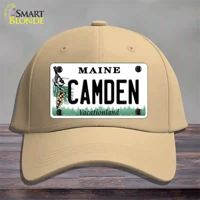 Camden Maine Novelty License Plate Hat Cotton / Khaki