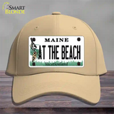 At The Beach Maine Novelty License Plate Hat Cotton / Khaki