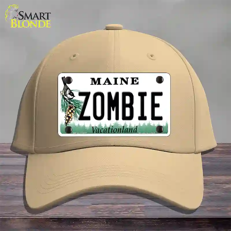 Zombie Maine Novelty License Plate Hat Cotton / Khaki