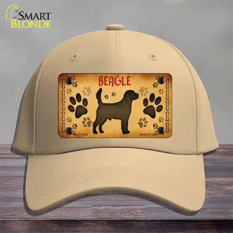 Beagle Novelty License Plate Hat Cotton / Khaki