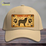 Border Collie Novelty License Plate Hat Cotton / Khaki