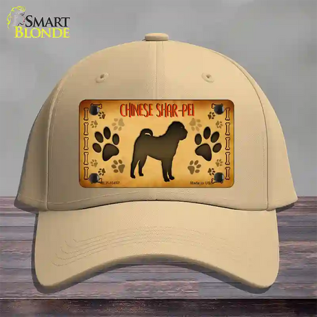 Chinese Shar Pei Novelty License Plate Hat Cotton / Khaki