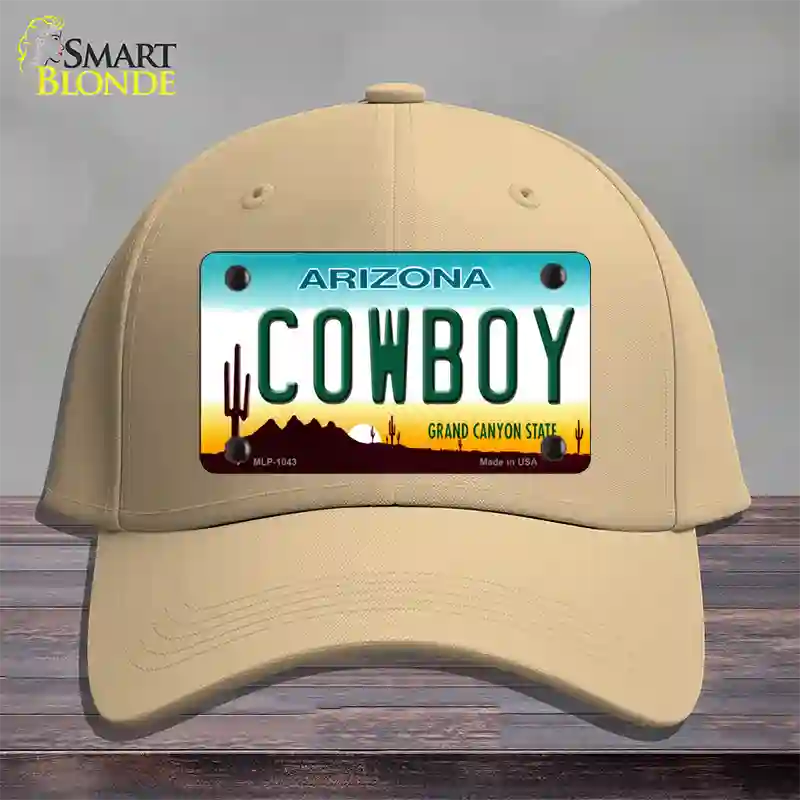 Cowboy Arizona Novelty License Plate Hat Cotton / Khaki