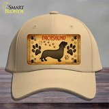 Dachshund Novelty License Plate Hat Cotton / Khaki