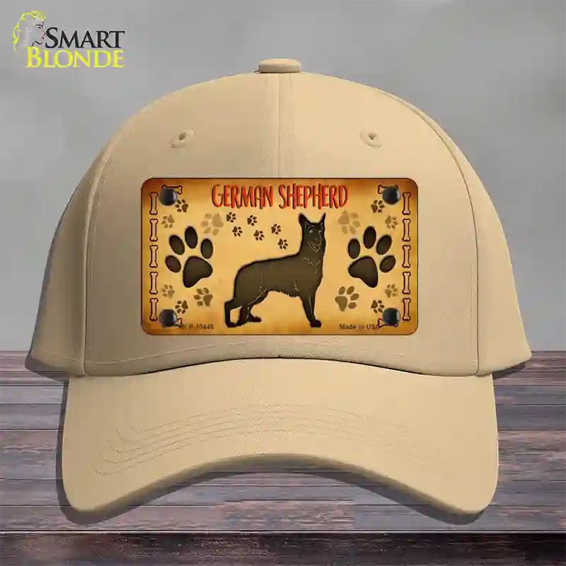 German Shepherd Novelty License Plate Hat Cotton / Khaki