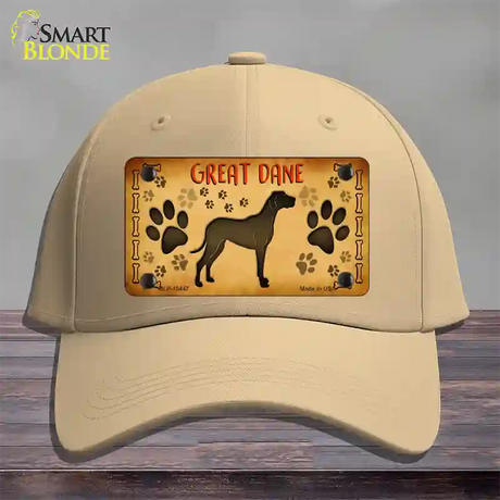 Great Dane Novelty License Plate Hat Cotton / Khaki