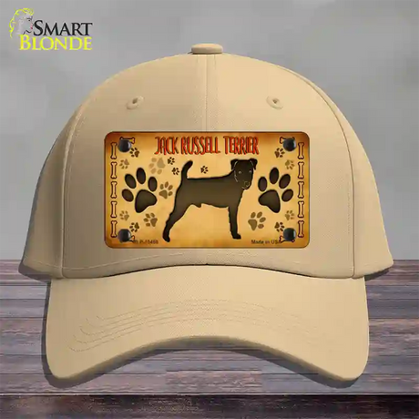 Jack Russell Terrier Novelty License Plate Hat Cotton / Khaki