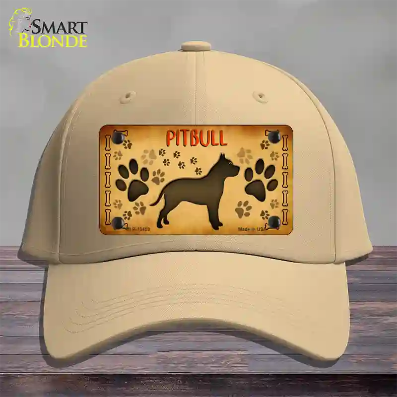 Pitbull Novelty License Plate Hat Cotton / Khaki