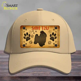 Shih Tzu Novelty License Plate Hat Cotton / Khaki