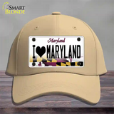 I Love Maryland Novelty License Plate Hat Cotton / Khaki