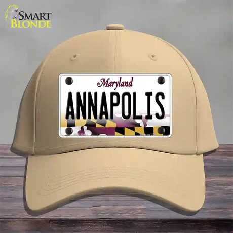 Annapolis Maryland Novelty License Plate Hat Cotton / Khaki