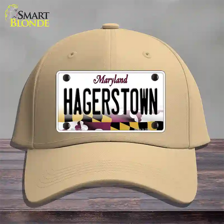 Hagerstown Maryland Novelty License Plate Hat Cotton / Khaki