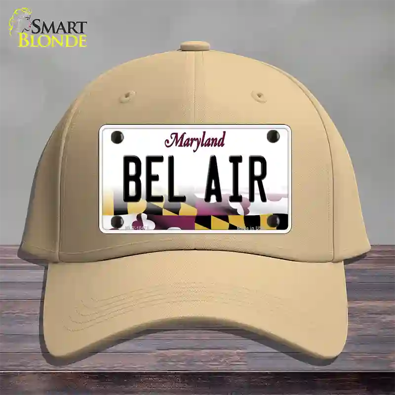 Bel Air Maryland Novelty License Plate Hat Cotton / Khaki