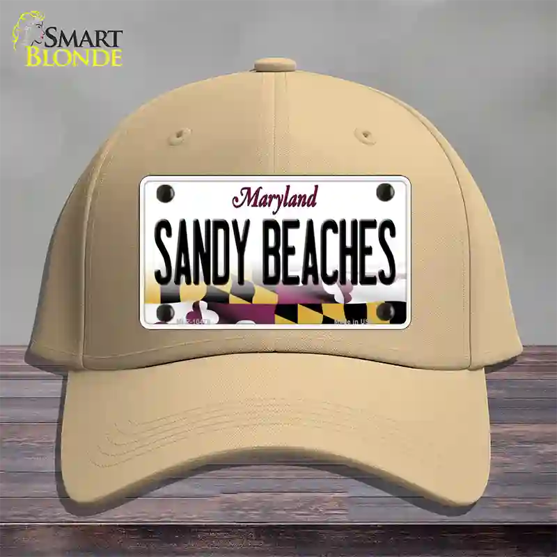 Sandy Beaches Maryland Novelty License Plate Hat Cotton / Khaki