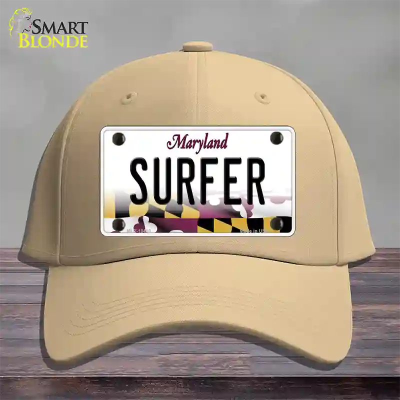 Surfer Maryland Novelty License Plate Hat Cotton / Khaki