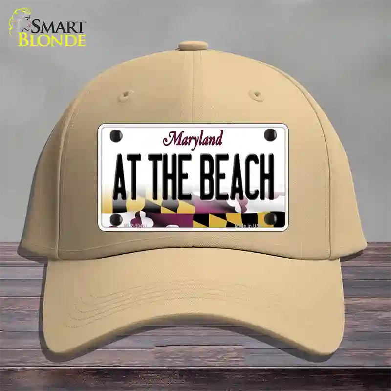 At The Beach Maryland Novelty License Plate Hat Cotton / Khaki