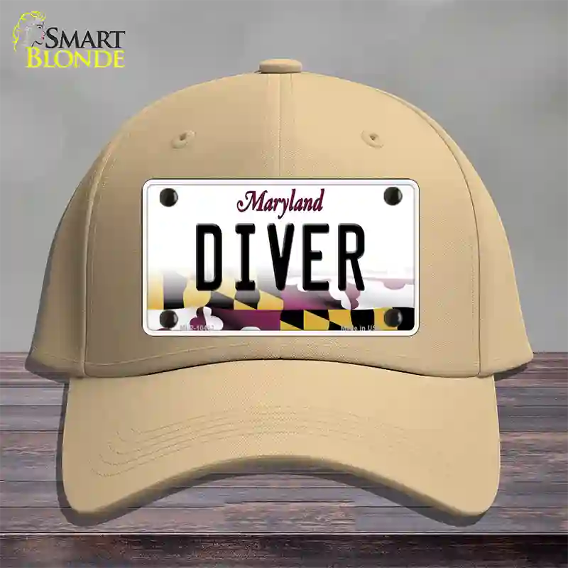 Diver Maryland Novelty License Plate Hat Cotton / Khaki