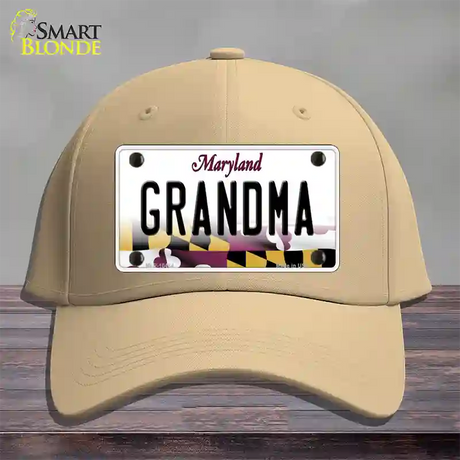 Grandma Maryland Novelty License Plate Hat Cotton / Khaki