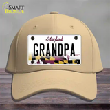 Grandpa Maryland Novelty License Plate Hat Cotton / Khaki