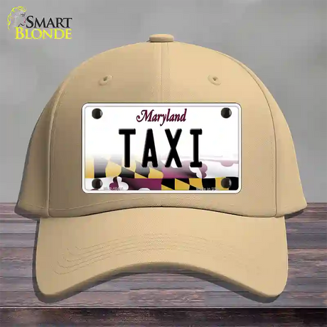 Taxi Maryland Novelty License Plate Hat Cotton / Khaki