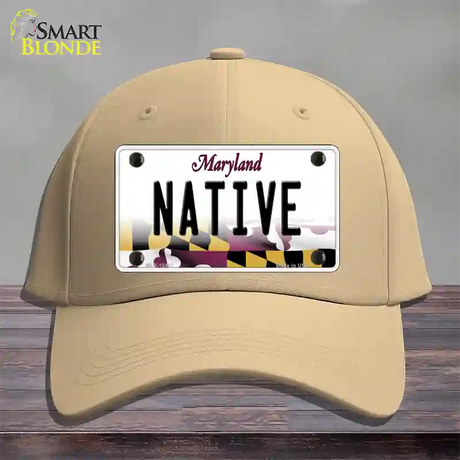 Native Maryland Novelty License Plate Hat Cotton / Khaki